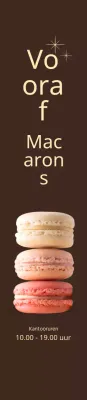 Macaron open promotie medium op bruine achtergrond