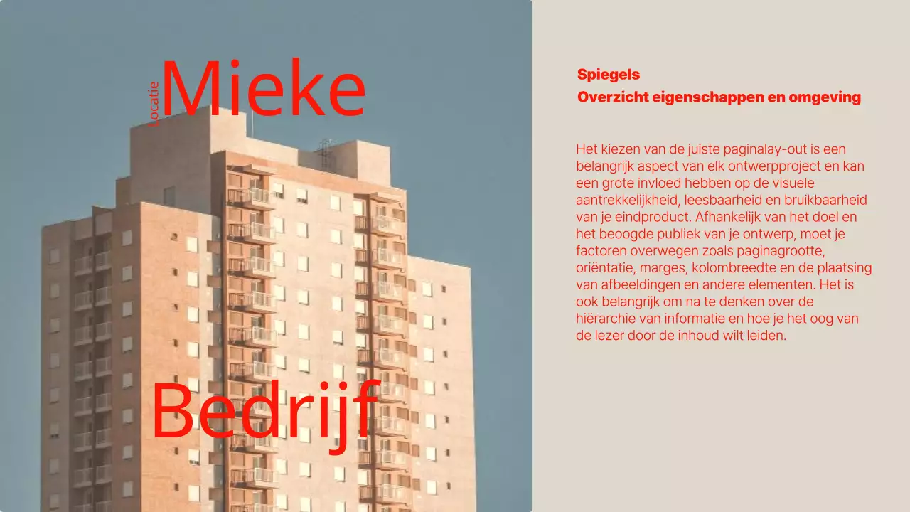 Bedrijfsadvertentie in moderne stijl in rood en chartreuse
