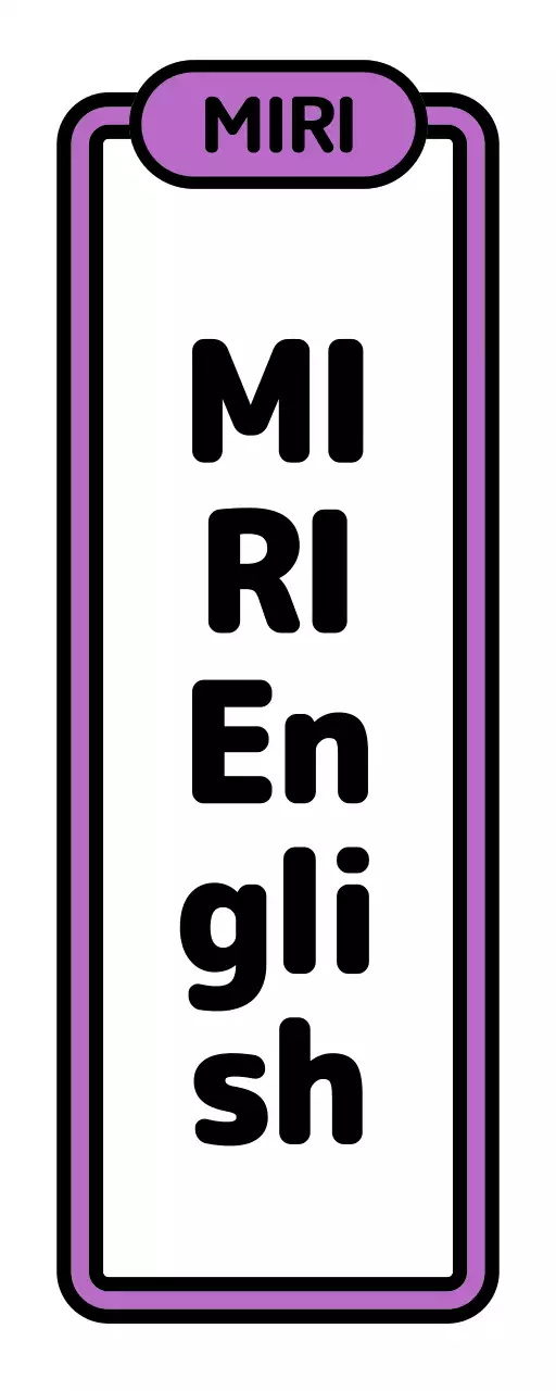 黒、白、緑、紫のプリイングリッシュのテキストとフレームのイラストで構成されたシンプルな印象の塾の看板です。