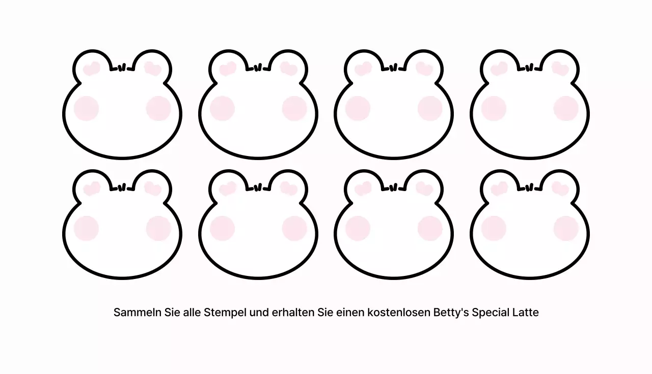 Ein Café-Gutschein mit einem süßen Bären in Pastellrosa