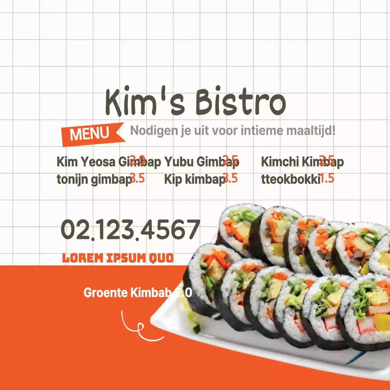 Op het menu van het restaurant staan een schattige bruine octopus en takoyaki illustratie