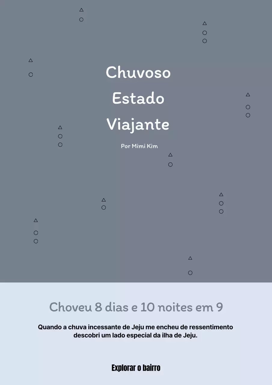 Um livro de prosa de viagem cinzento-claro, simples e icónico