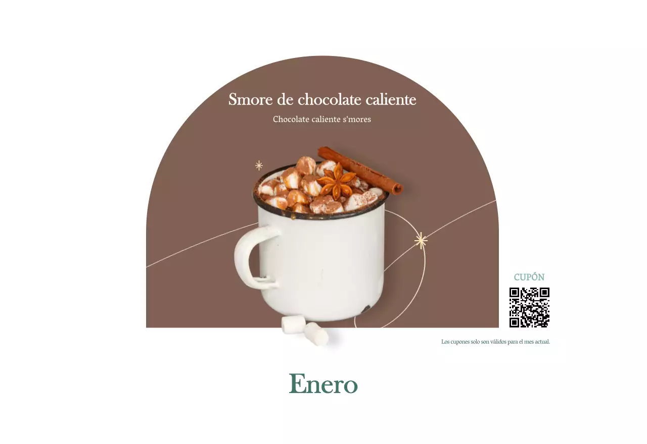 Calendario de cafés con recomendaciones de bebidas del mes