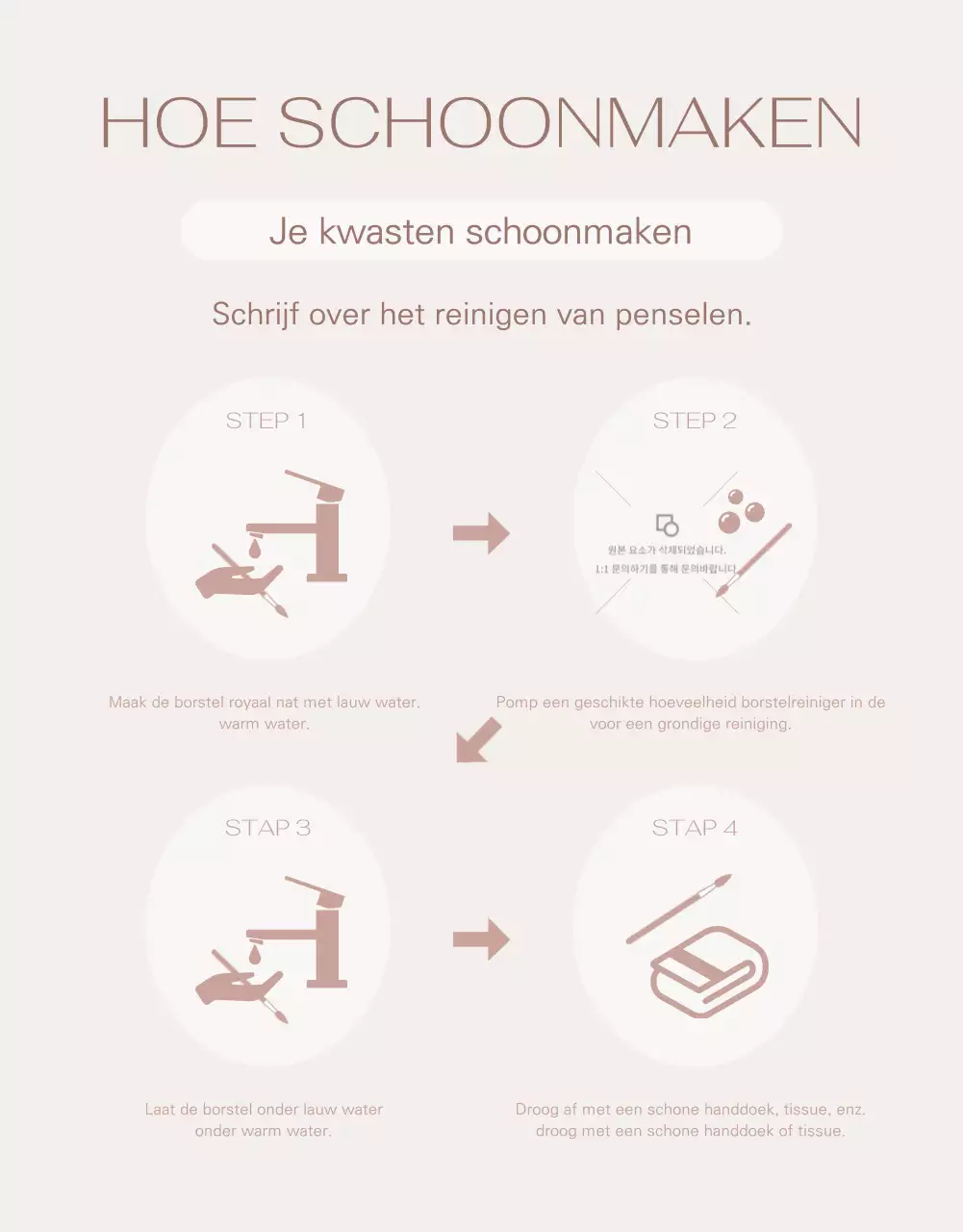 Marketingborstels met een lichtbruine achtergrond