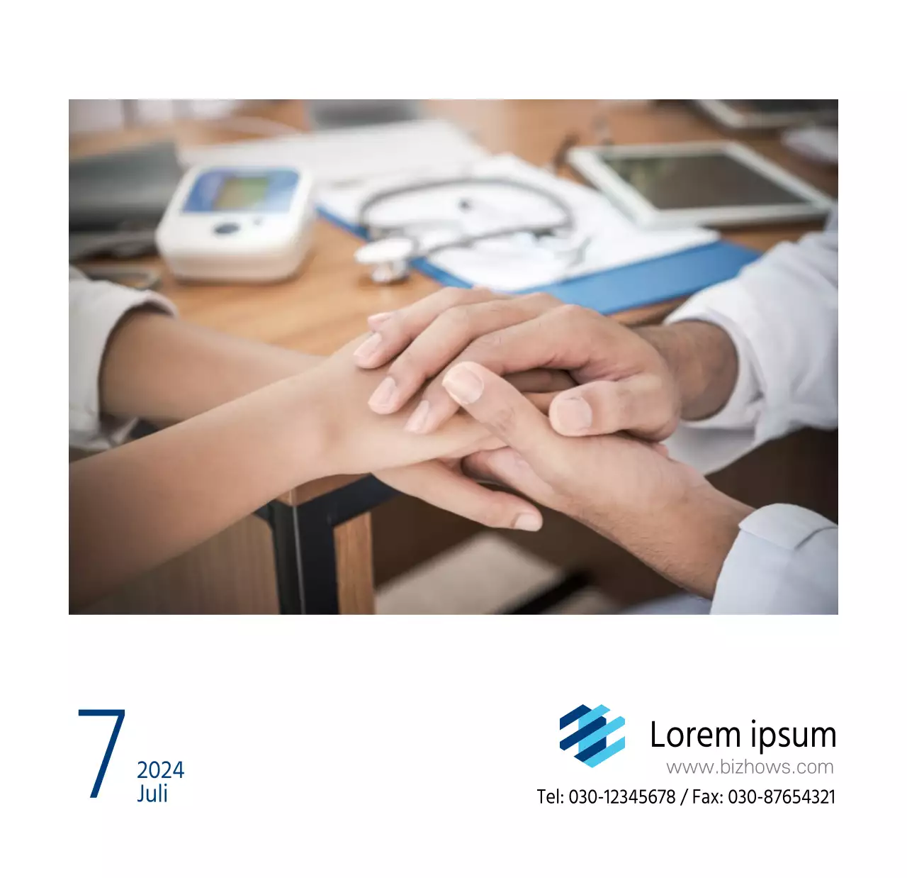 Einfacher weißer Krankenhaus-Tischkalender