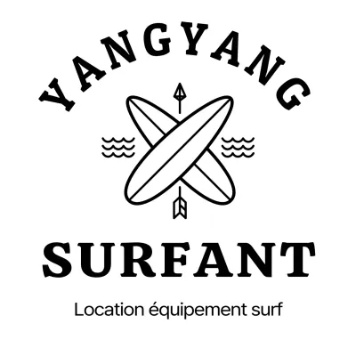 Promouvoir le surf pendant les vacances avec un texte noir simple et des illustrations au trait