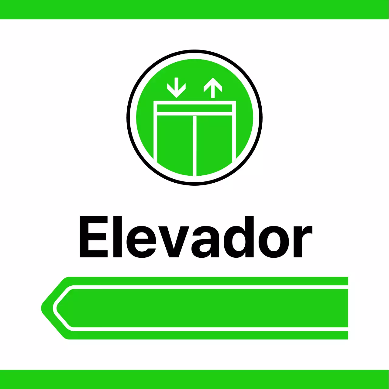 Para orientação de localização com pictogramas amarelos e verdes simples
