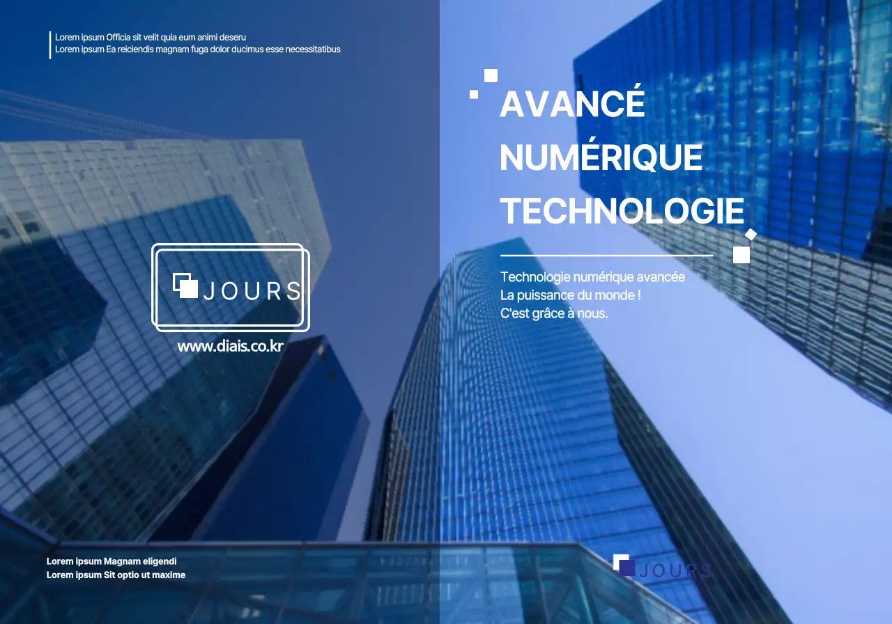 Concept global d'entreprise en bleu