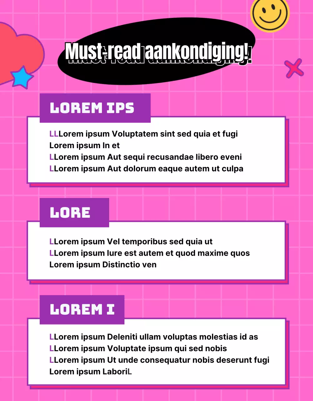 Random Box Event geschreven op een roze whiteboard