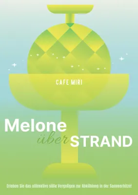 Cafe-Werbeserie mit Obst-Illustrationen