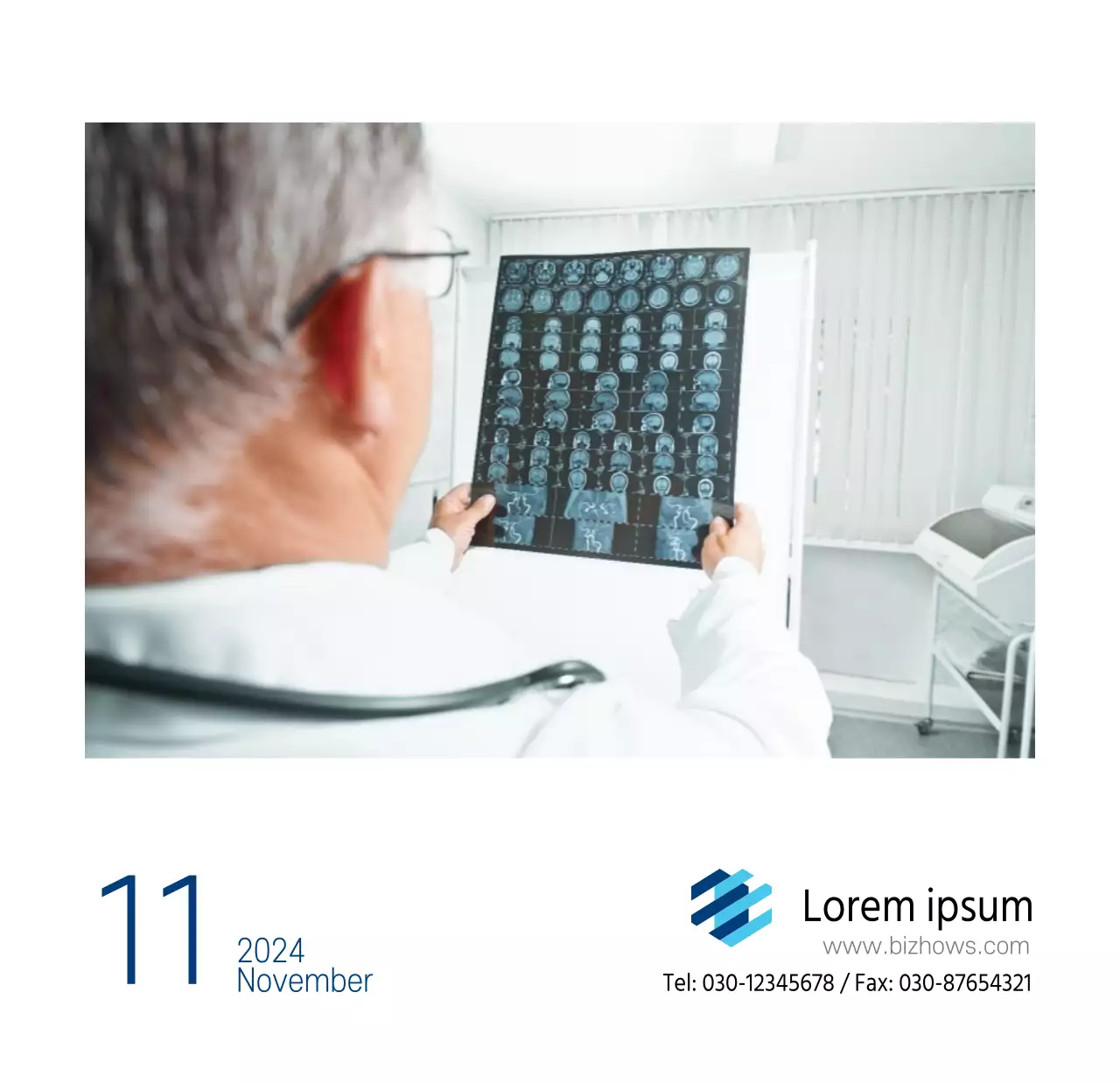 Einfacher weißer Krankenhaus-Tischkalender