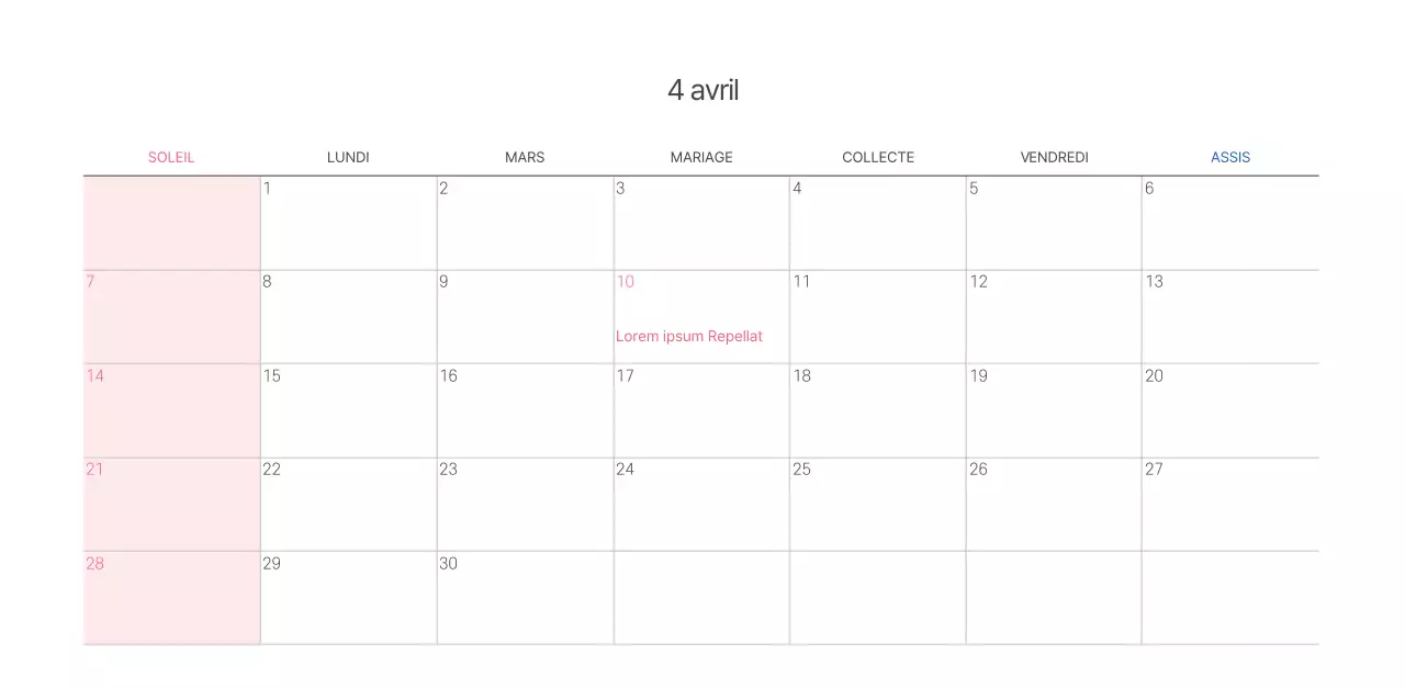 Calendrier ecclésiastique avec des illustrations chaleureuses