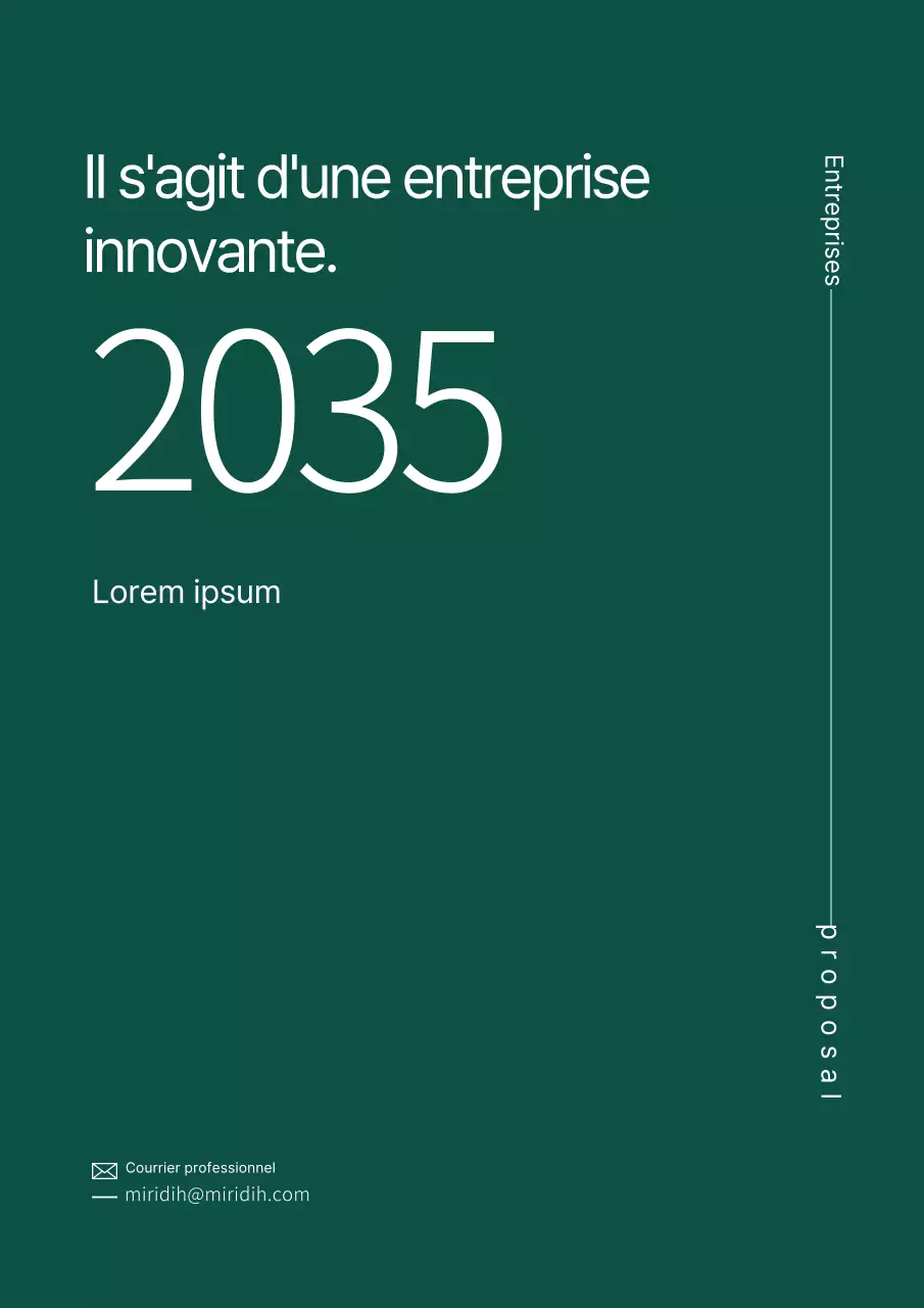 Proposition commerciale simple et claire en vert foncé