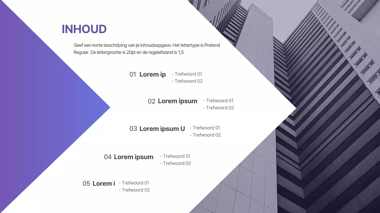 Uitbestede personeelsdiensten Voorstel in paars en grijs Zakelijk B2B Headhunting Recruitment Corporate Contingent Werknemer Verzending