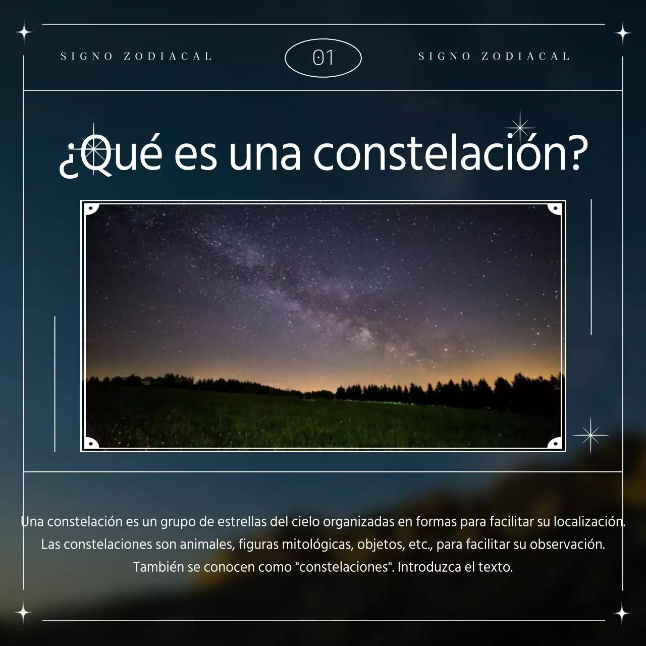 Una constelación sencilla con líneas y formas marinas