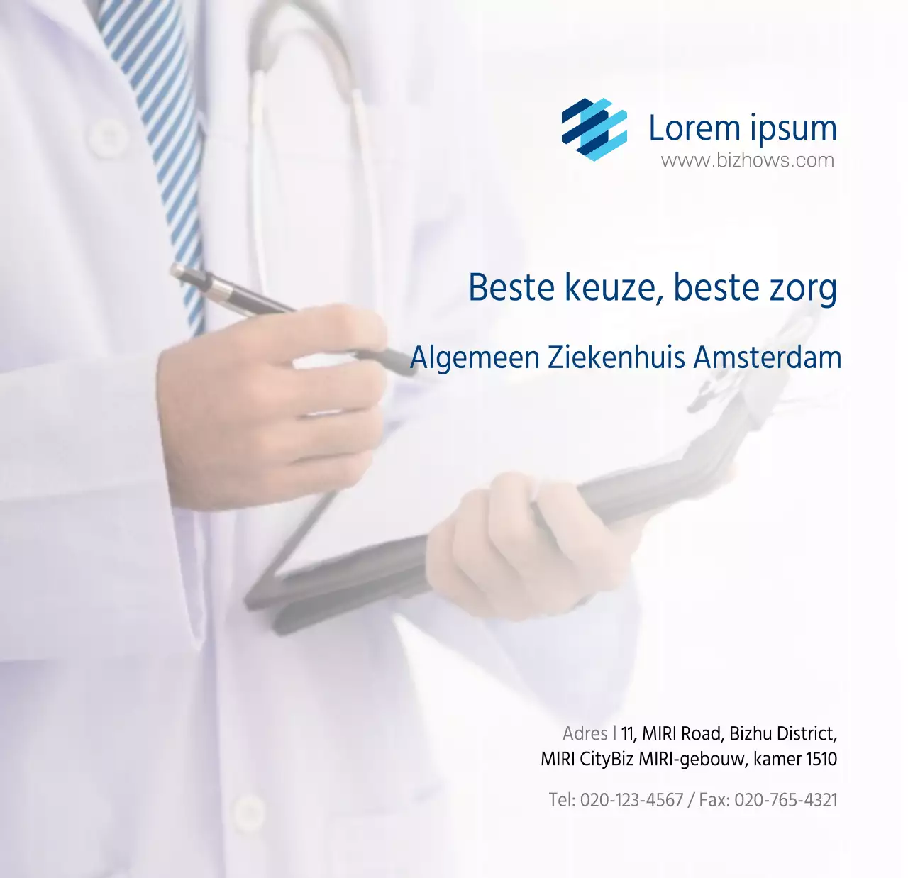 Eenvoudige witte bureaukalender voor ziekenhuizen