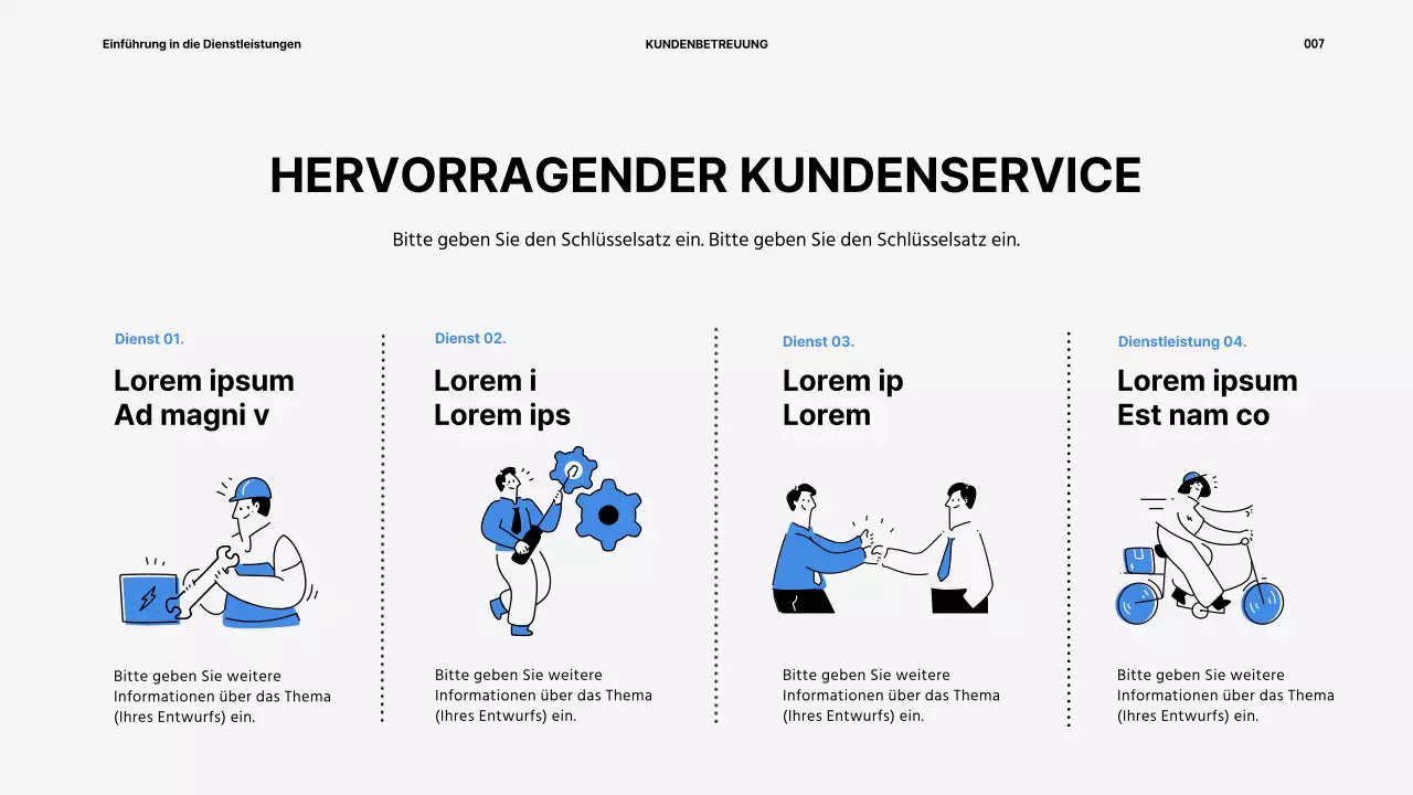 Präsentation des Gerätemietservices