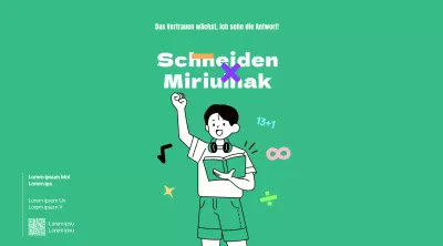 Sekundarschule für Mathematik mit grüner Schülerillustration