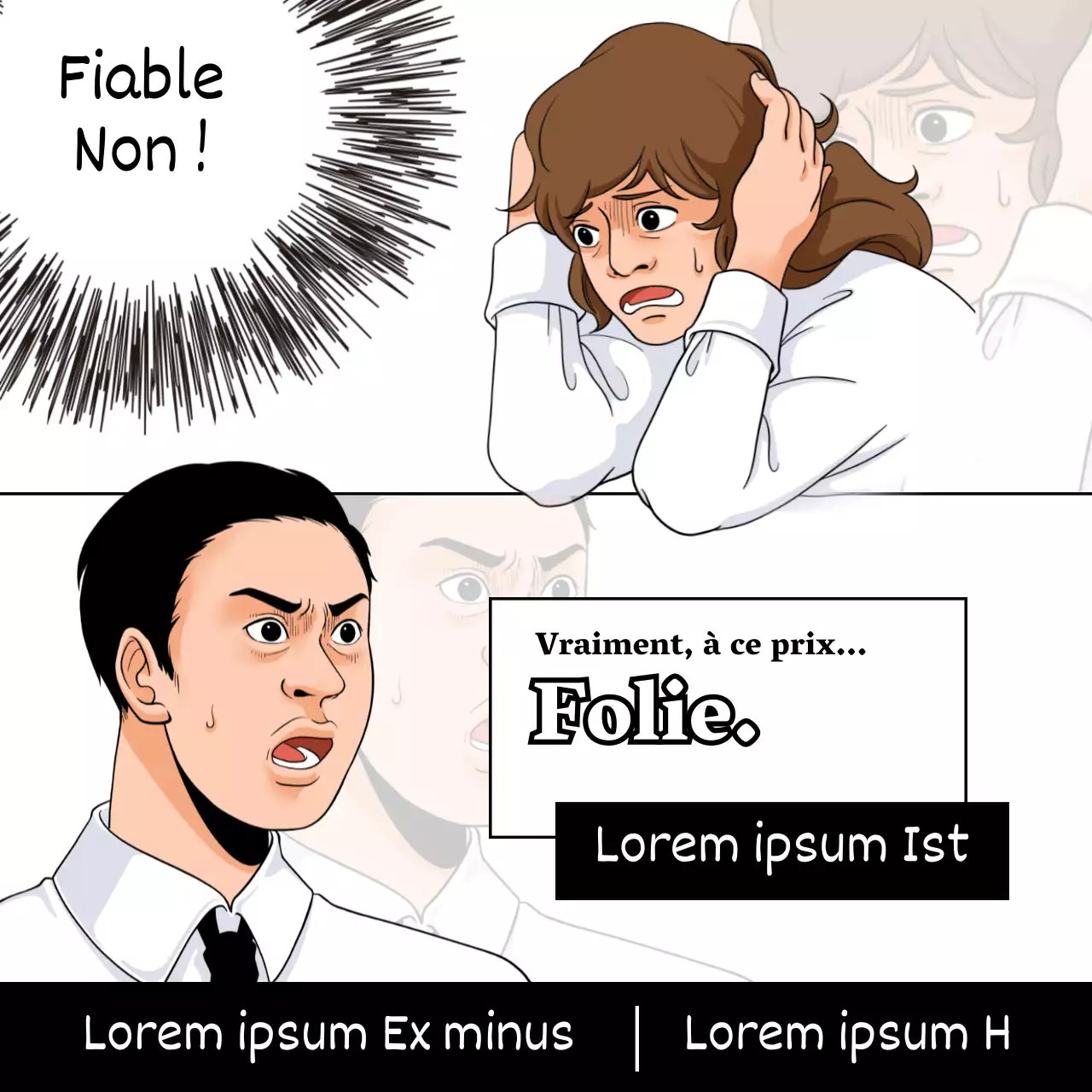 Concept de webtoon en noir et blanc gag shopping discount event @gagshoppingdiscount