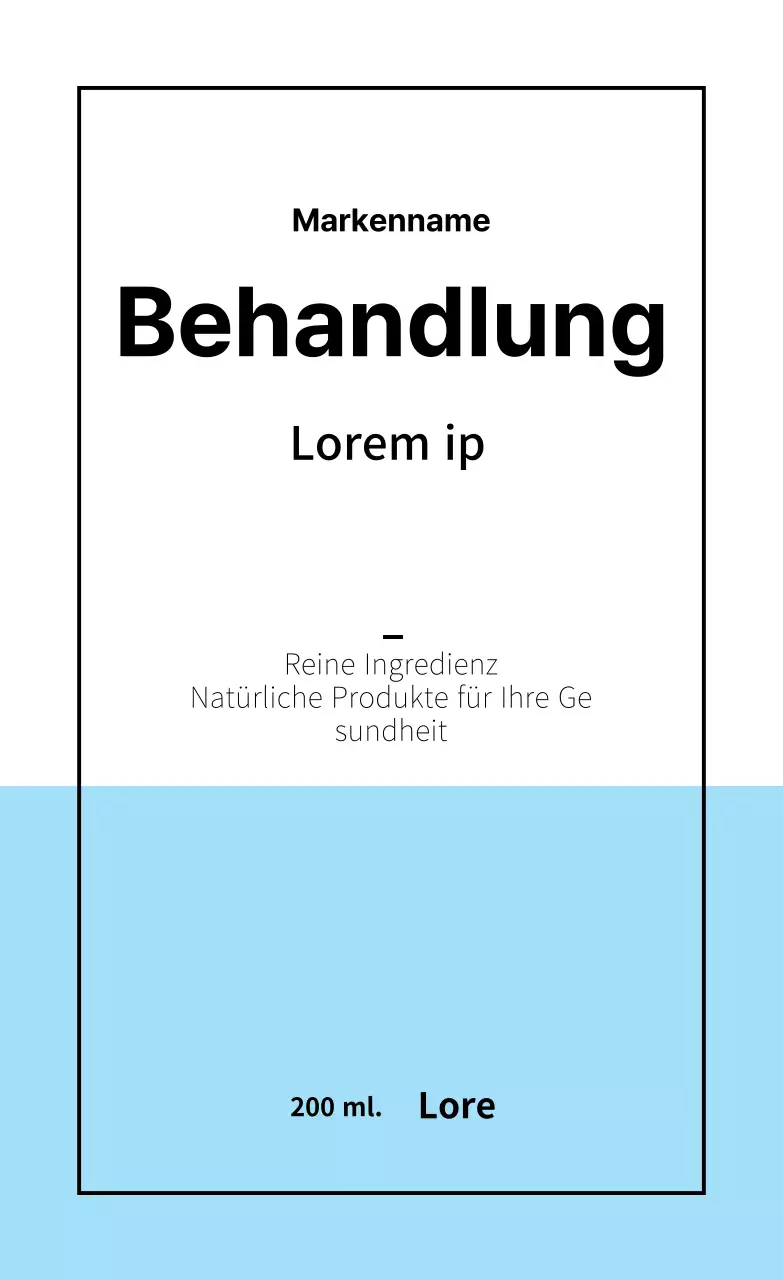 Einfaches Etikett für Schönheitsprodukte mit hellgrünen Linien