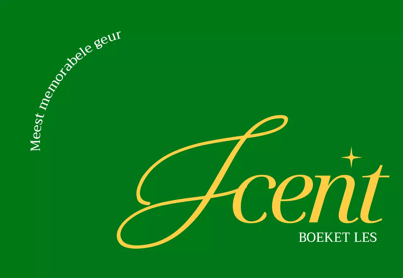 Eenvoudige groene en gele tekst om een bloemenwinkel te promoten