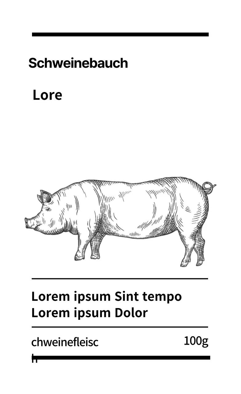 Weiß illustrierte saubere Lebensmitteletiketten