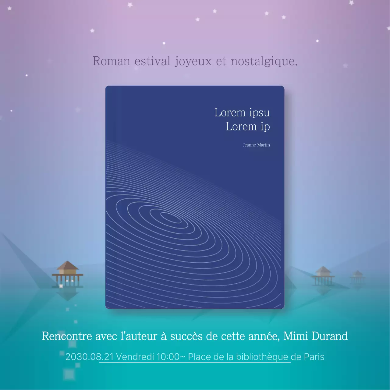 Le contenu de Booktalk dans des illustrations violettes et apaisantes