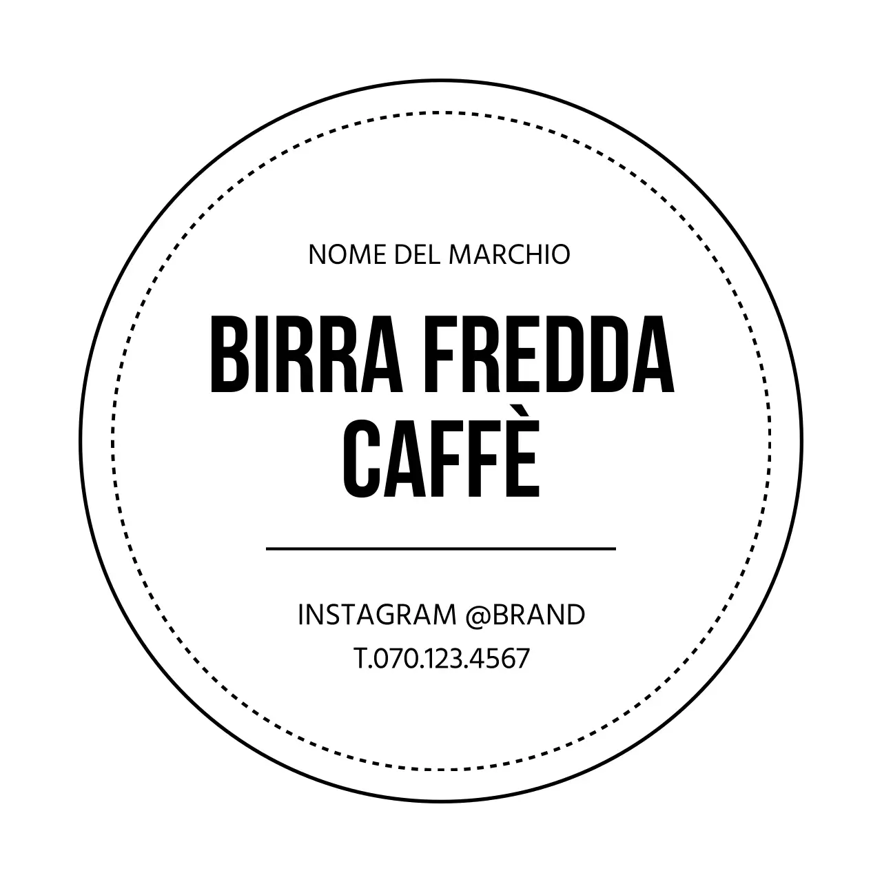 Cerchio di caffè con bordo bianco