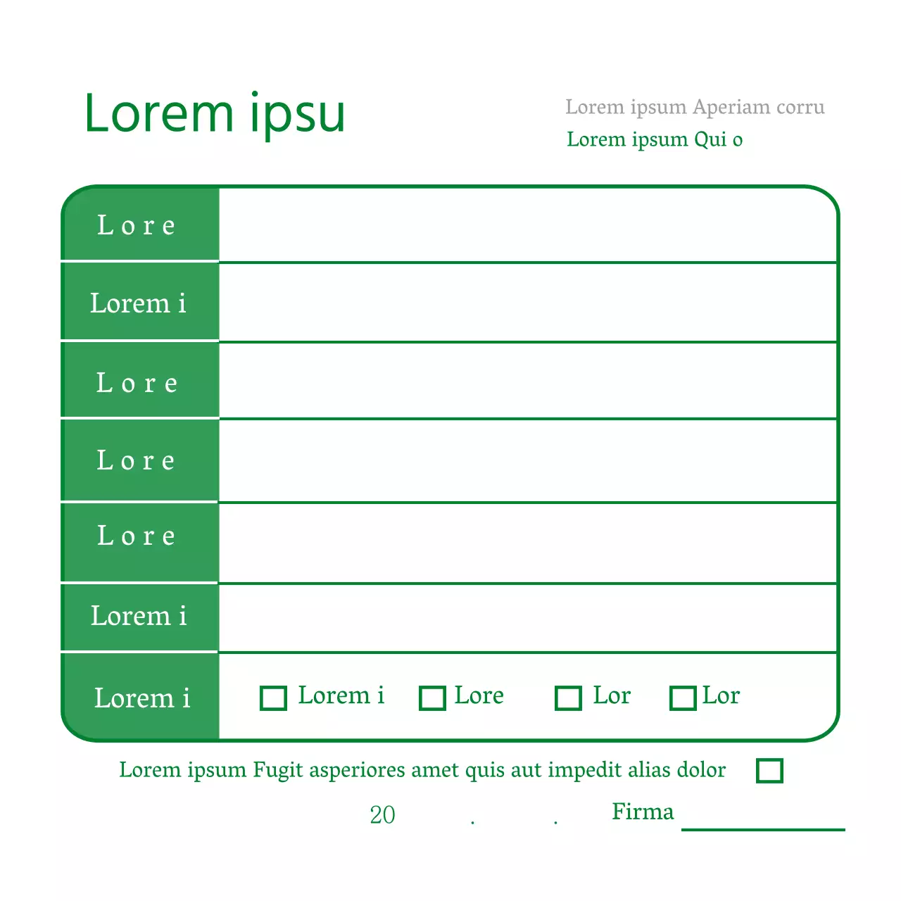 Receptionist dell'ospedale verde semplice