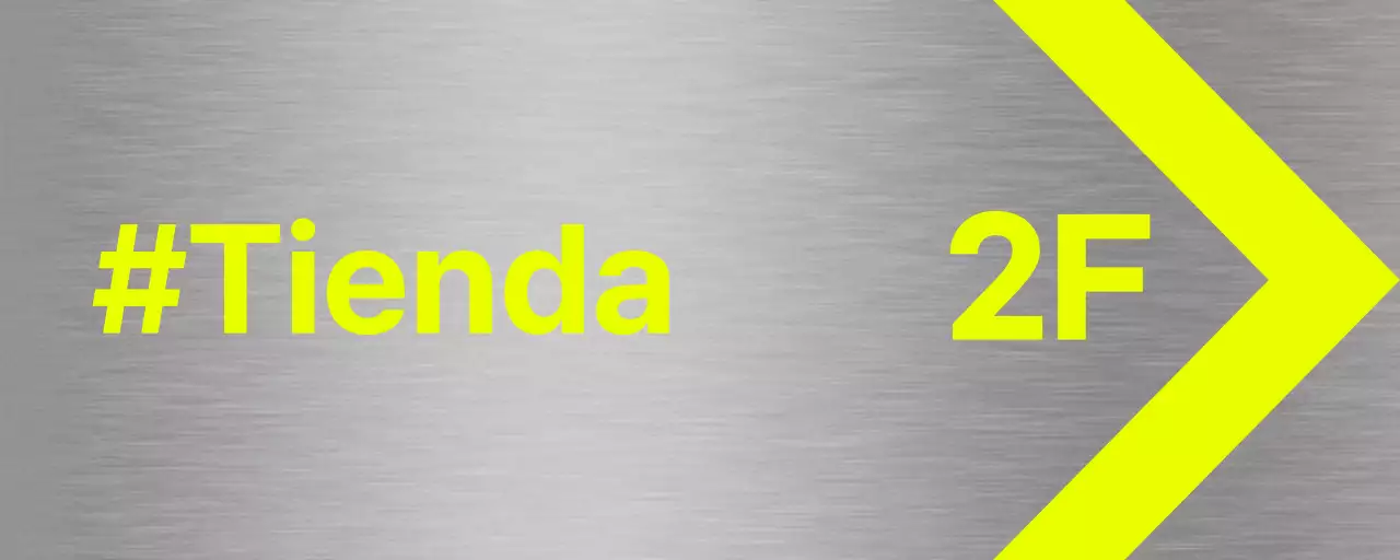 Sencillos rótulos con nombres de tiendas en amarillo brillante e ilustraciones de formas