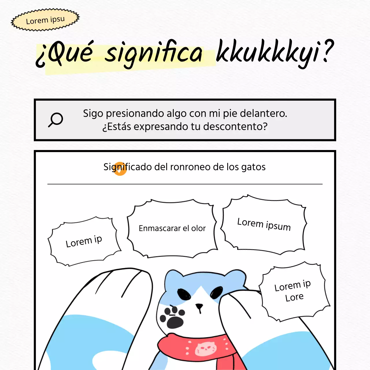 Probar un gato blanco, plano y mono