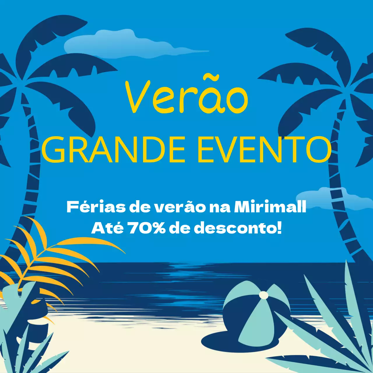 Detalhes de venda ilustrados em azul e amarelo