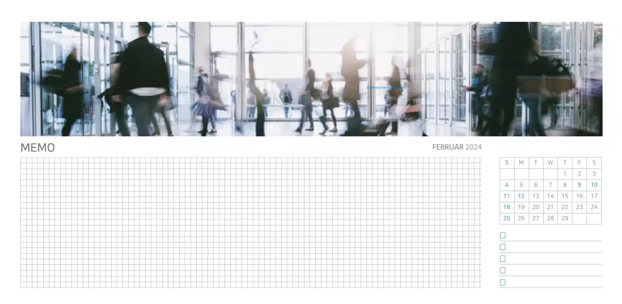 Weißer und einfacher Tischkalender für Unternehmen