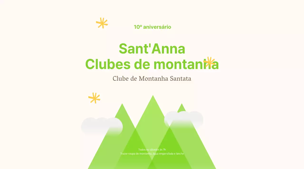 Um clube de montanha alegre e jovem em amarelo e chartreuse