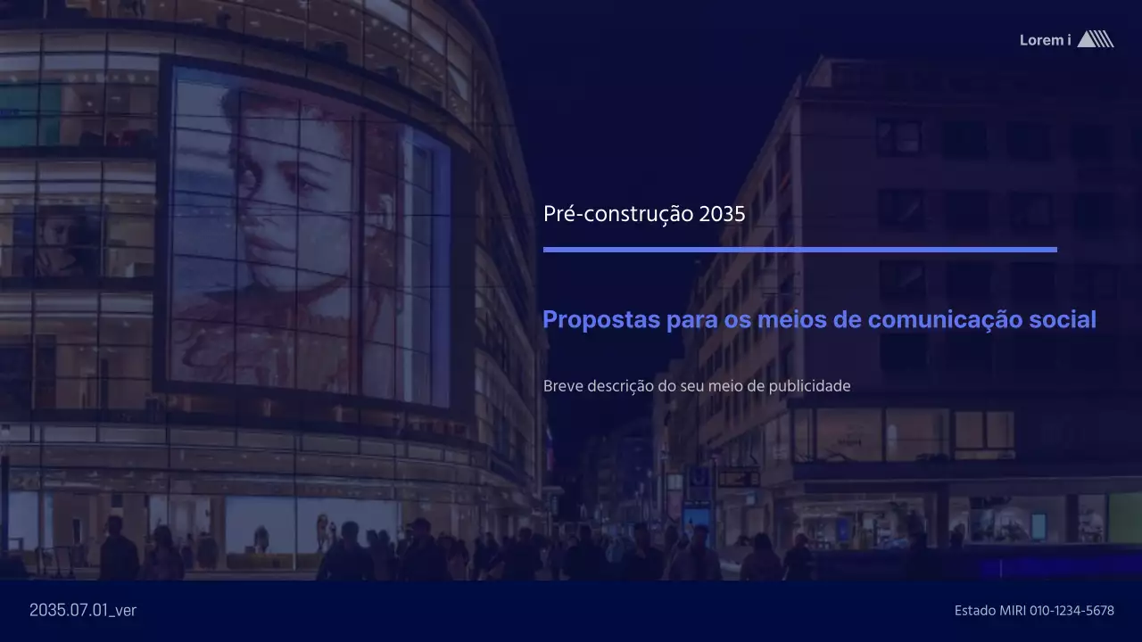 Uma proposta de meios publicitários limpa e azul
