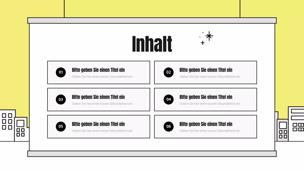 Ein hübsch illustrierter Analysebericht mit gelben und schwarzen Akzenten