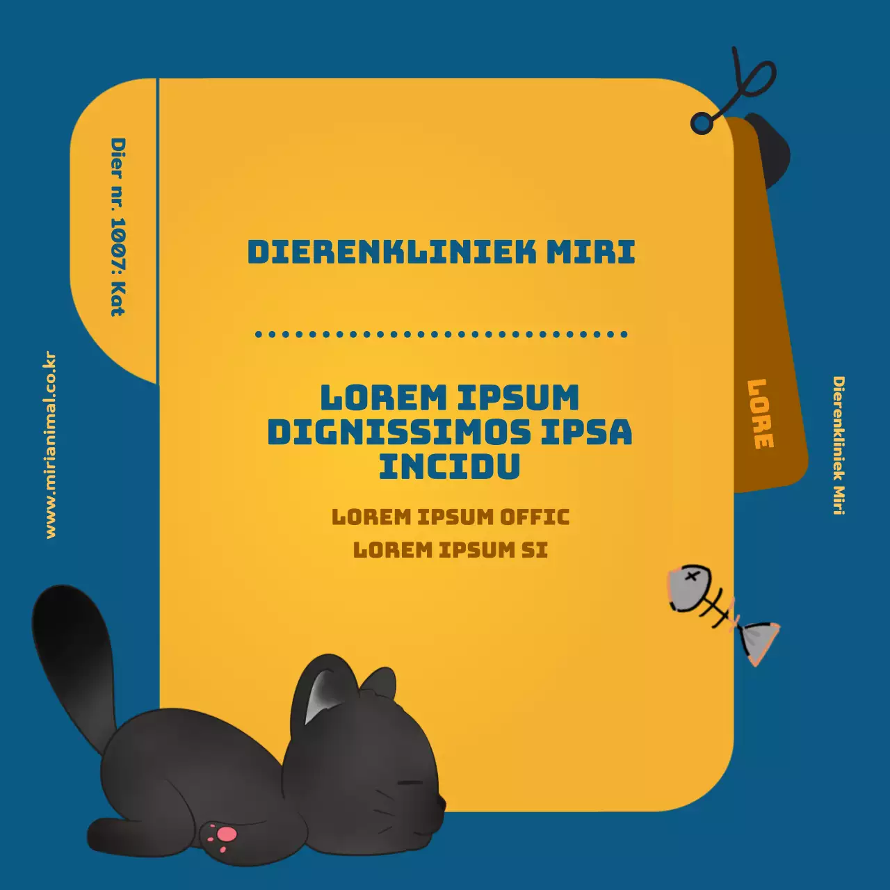 De gezondheidsinformatie van je kat, gemarkeerd door het gele gezondheidsinformatieblad.