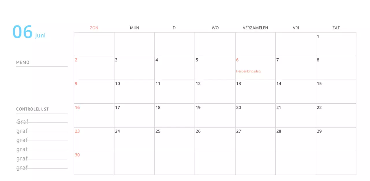 Schattige geïllustreerde groene bureaukalender met familiethema