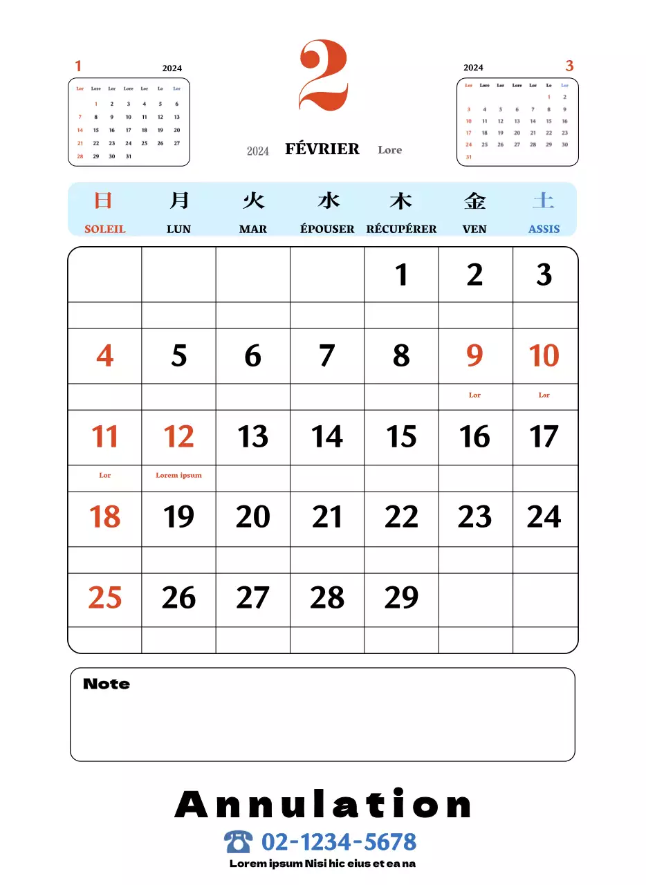 Sous-verres rétro rouges et bleus calendrier de la mémoire