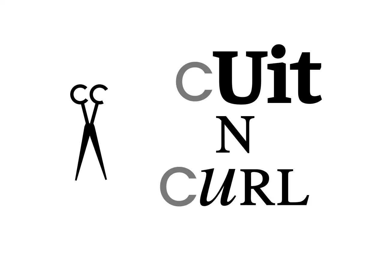 Een klassiek ogend uithangbord met witte en zwarte knip-en-krul kapsalontekst en een illustratie van een schaar.