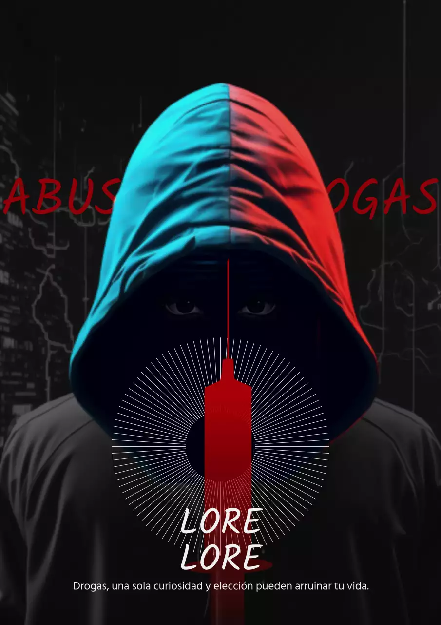 Un post sobre una campaña antidroga de moda en negro y rojo