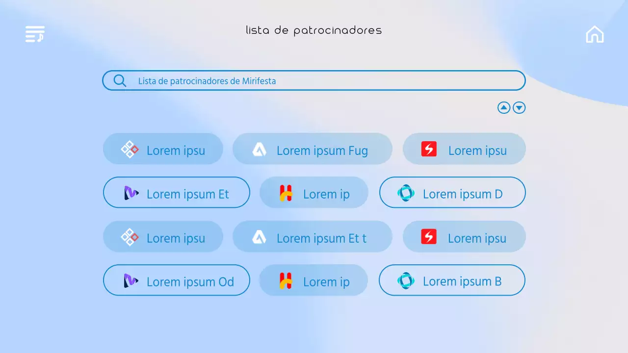 Un emotivo folleto de conciertos con una interfaz de usuario musical en degradado azul