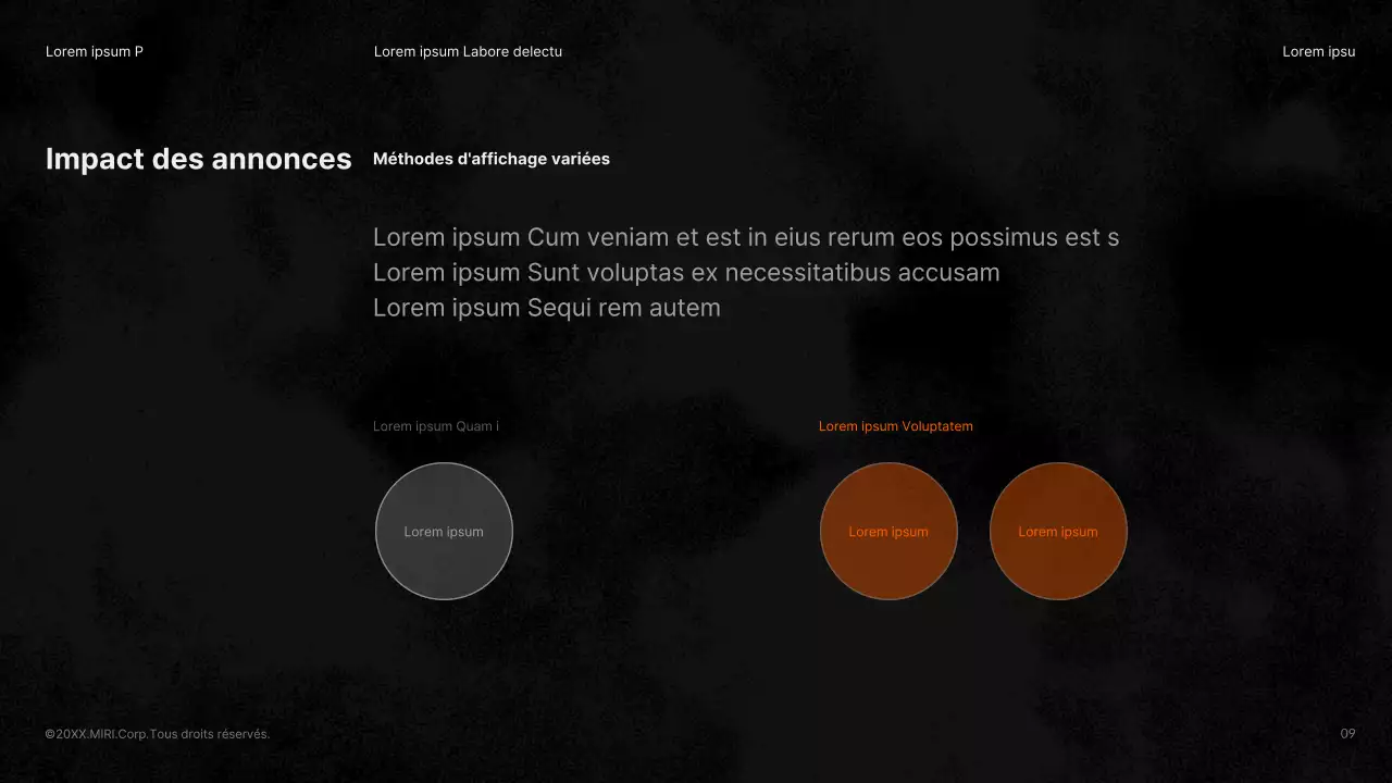 Un bâtiment noir et orange épuré, une publicité pour un produit en bref