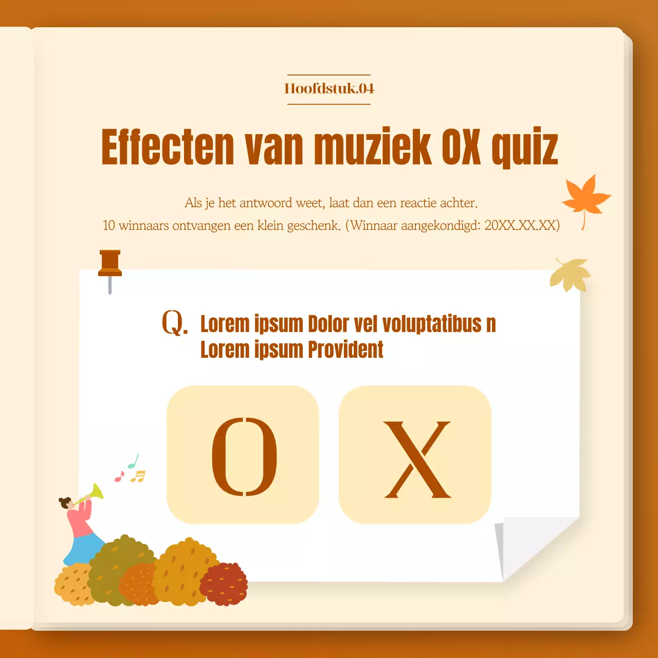 Het emotionele effect van herfstmuziek in een kaki en oranje combinatie