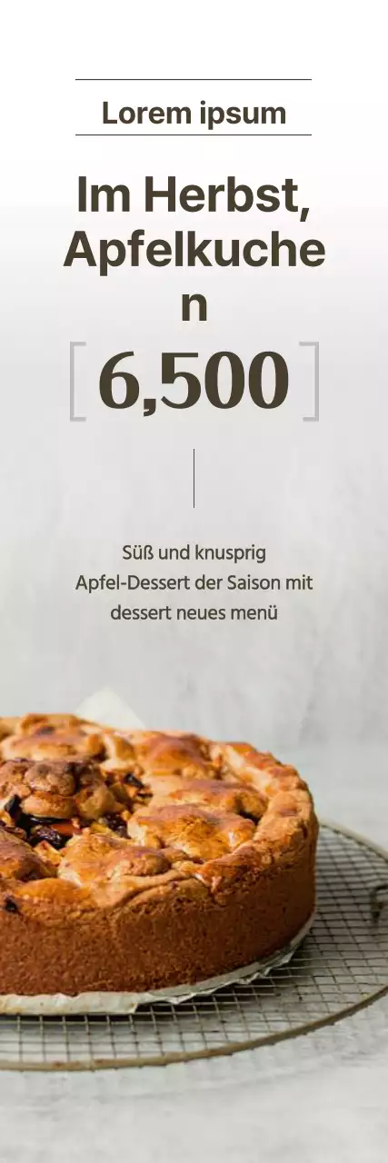 Ein Leitfaden für die neue Herbstkarte des Cafés in Weiß und Braun