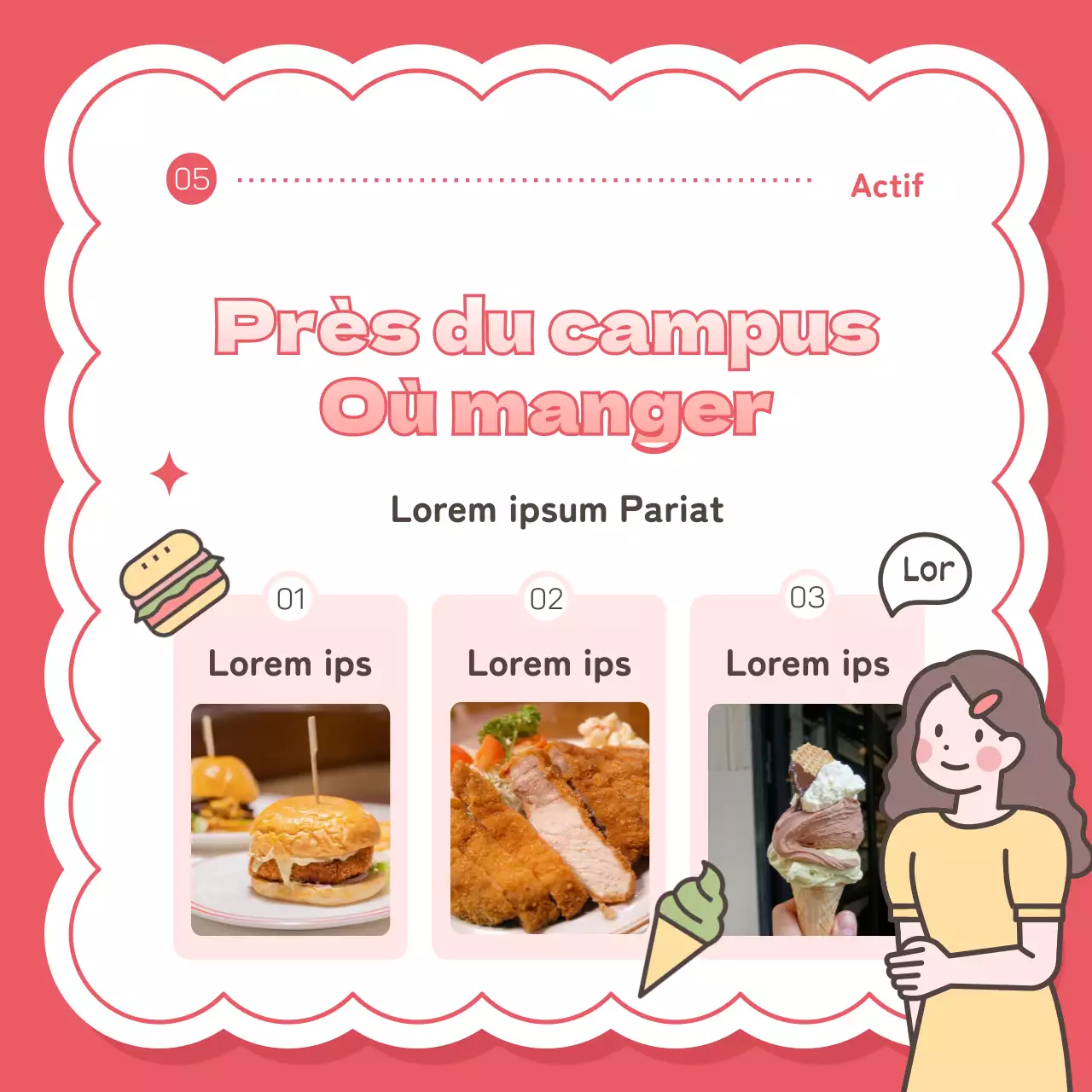 Une façon mignonne, rose et pétillante de promouvoir le temps libre des étudiants.