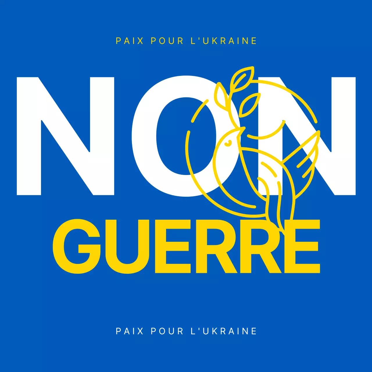 Messages bleus et jaunes contre la guerre et pour la paix en Ukraine