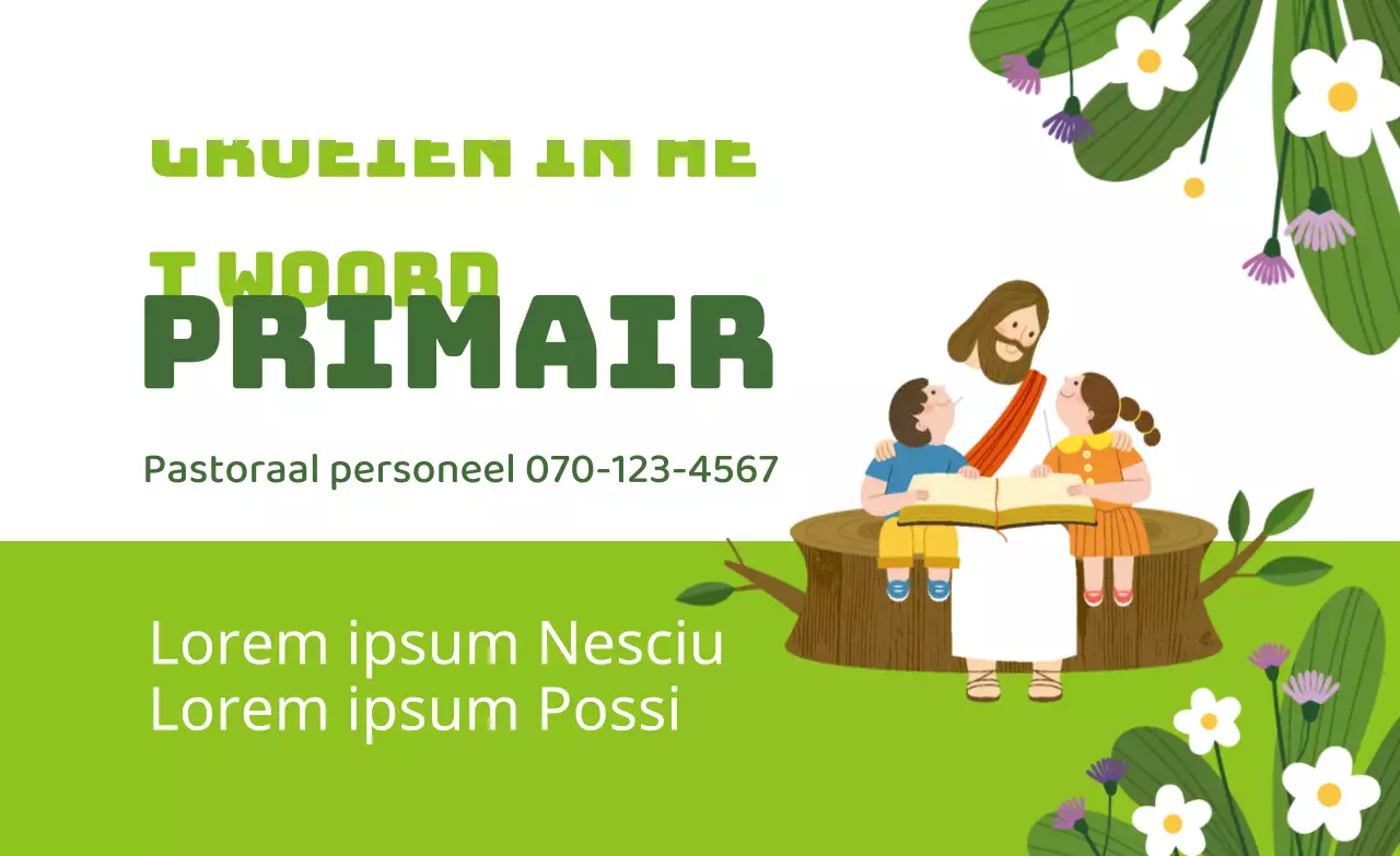 Kalk groene karakter illustratie kerk