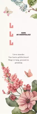 Op kalligrafie geïnspireerde Happy Parent's Day met roze aquarelbloemen en vlinders