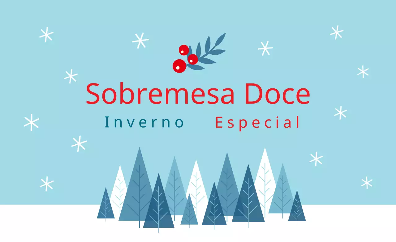 Rótulo de embalagem de sobremesa de Natal com ilustração em vermelho celeste